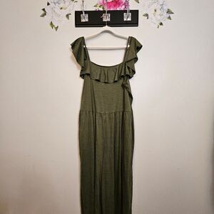 Time & Tru Ruffle Sleeve Jumpsuit